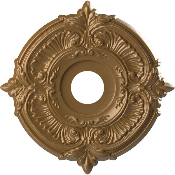 Ekena Millwork Attica PVC Clng Medallion (Fits Canopies up to 5 5/8"), Metallic Gold Rush, 16"OD x 3 1/2"ID x 1"P CMP16ATCGH - main